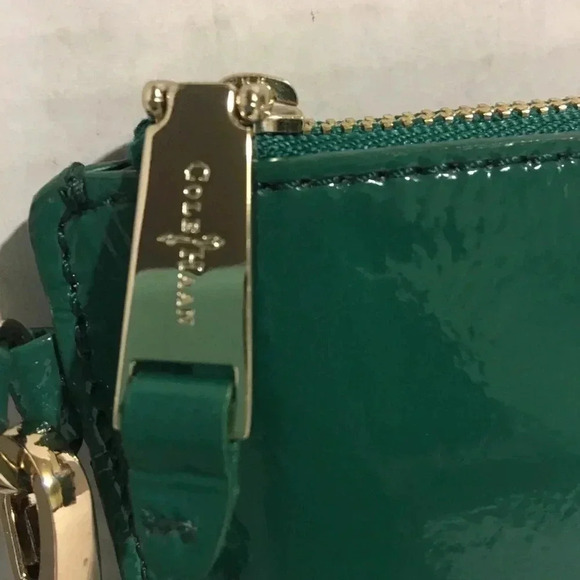 Cole Haan green leather wristlet bag